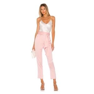 REVOLVE NBD Cameron Pants Ballet Pink Pleated High Waisted Belted Pants XL